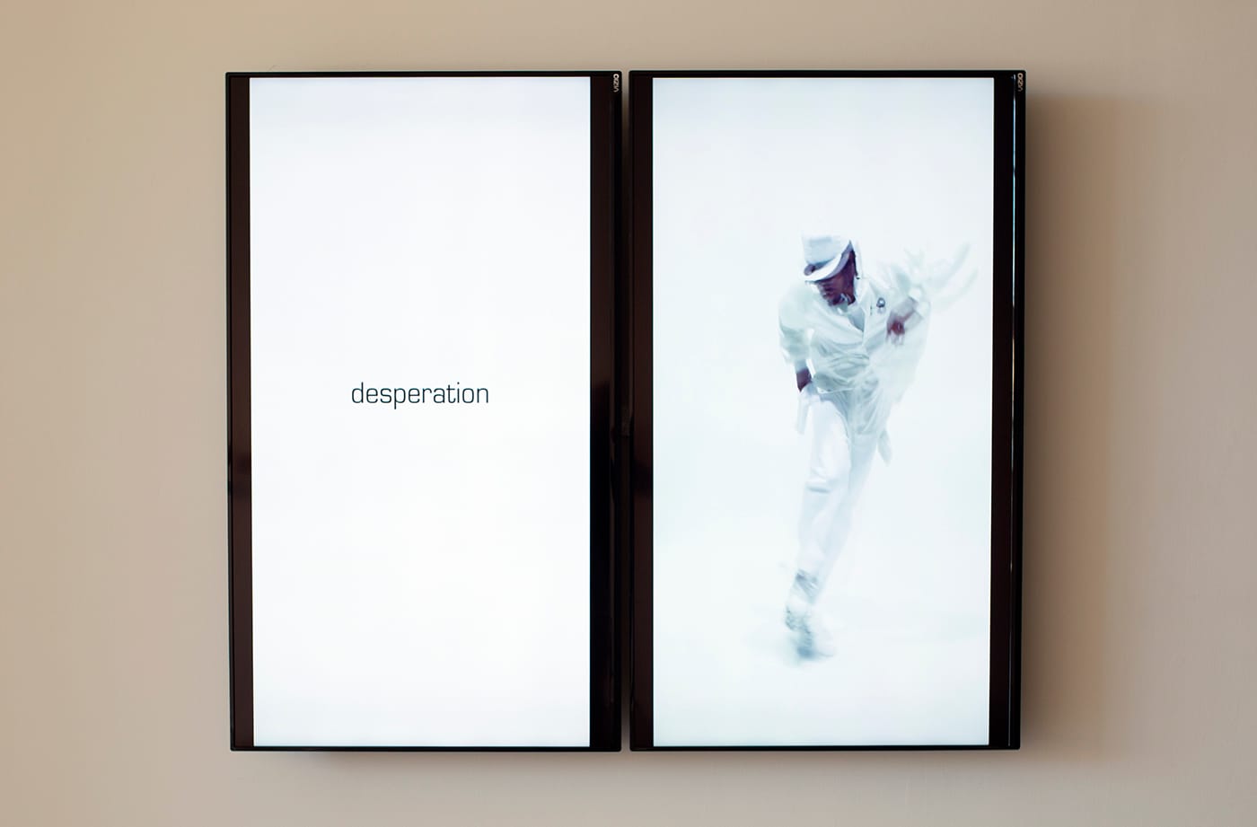 Anthony Marcellini, "The Story Begins With Movement" (2016), two-channel video, Jit performance by Haleem "Stringz" Rasul