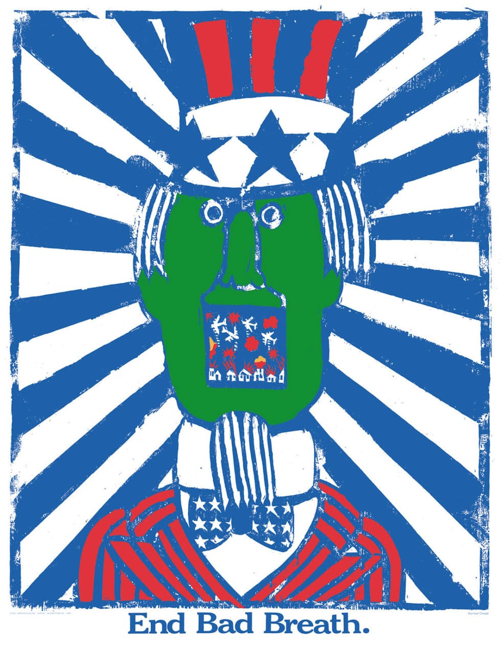 "End Bad Breath," poster by Seymour Chwast (1968) (© Seymour Chwast)