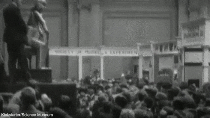 Eric the robot in 1928 (GIF by the author via Science Museum/YouTube)