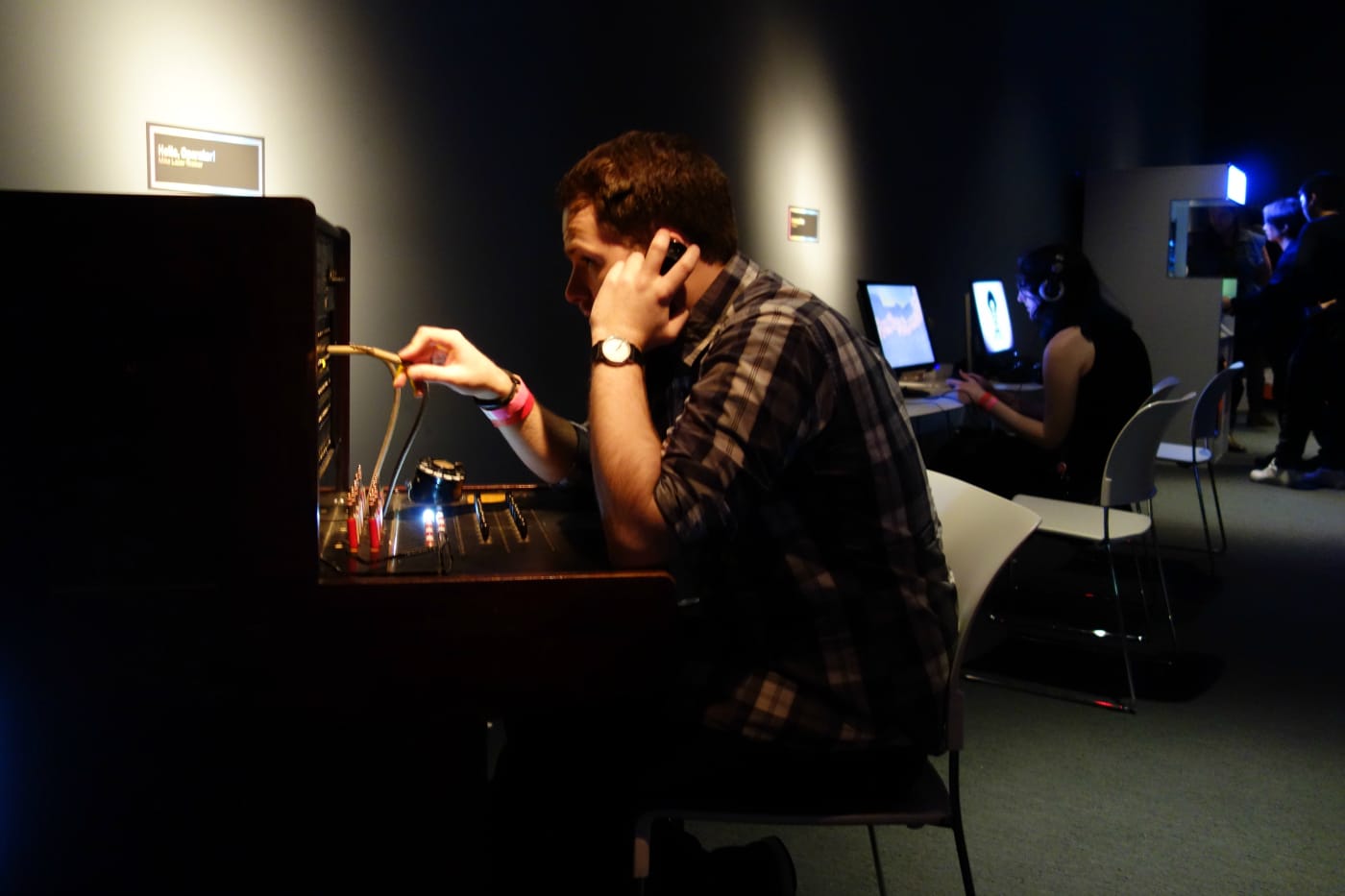 "Hello, Operator!" game at the 2016 IndieCade at the Museum of the Moving Image (photo by the author for Hyperallergic)