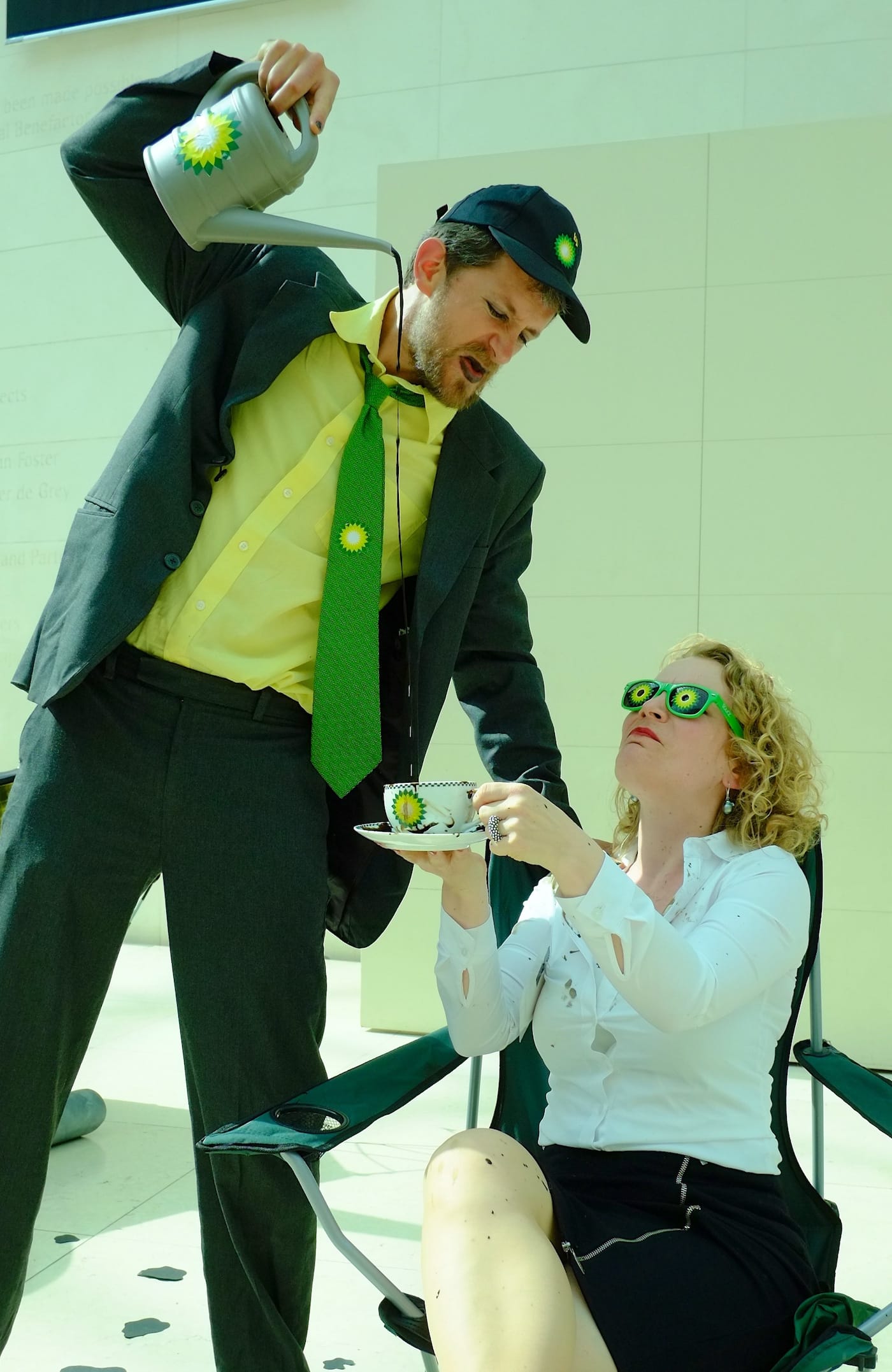 BP or Not BP? stage a performance at the British Museum (photo by Hugh Warwick) (click to enlarge)