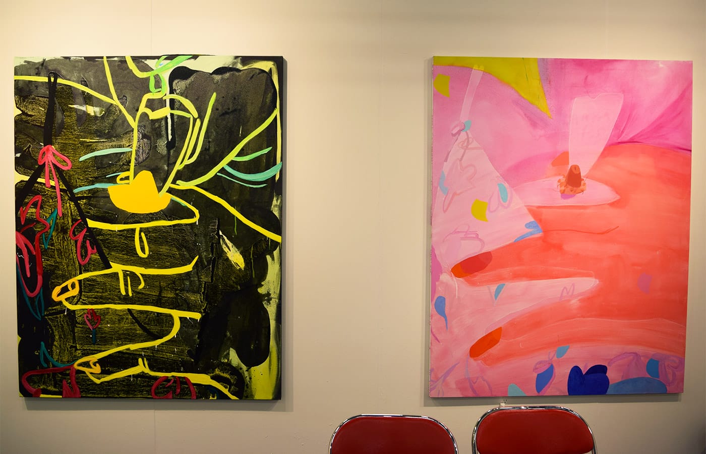 Paintings by Sarah Faux in Stems Gallery's booth