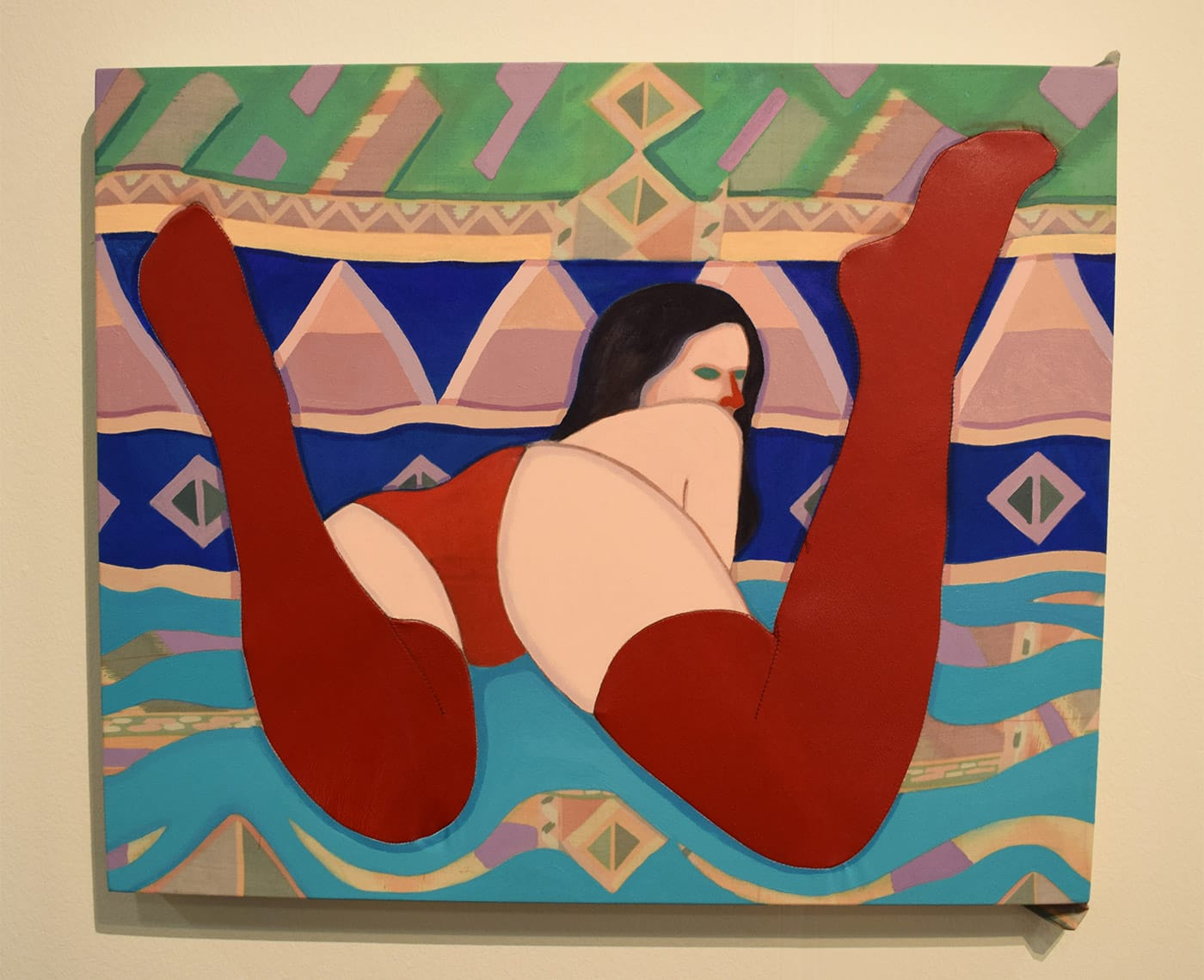 A painting by Max Maslansky in Five Car Garage's booth