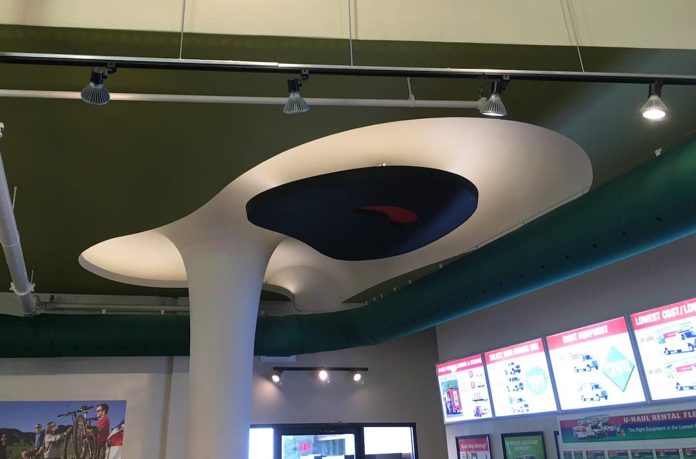 The restored Isamu Noguchi ceiling at the U-Haul Store in St. Louis (courtesy U-Haul Company of St. Louis)
