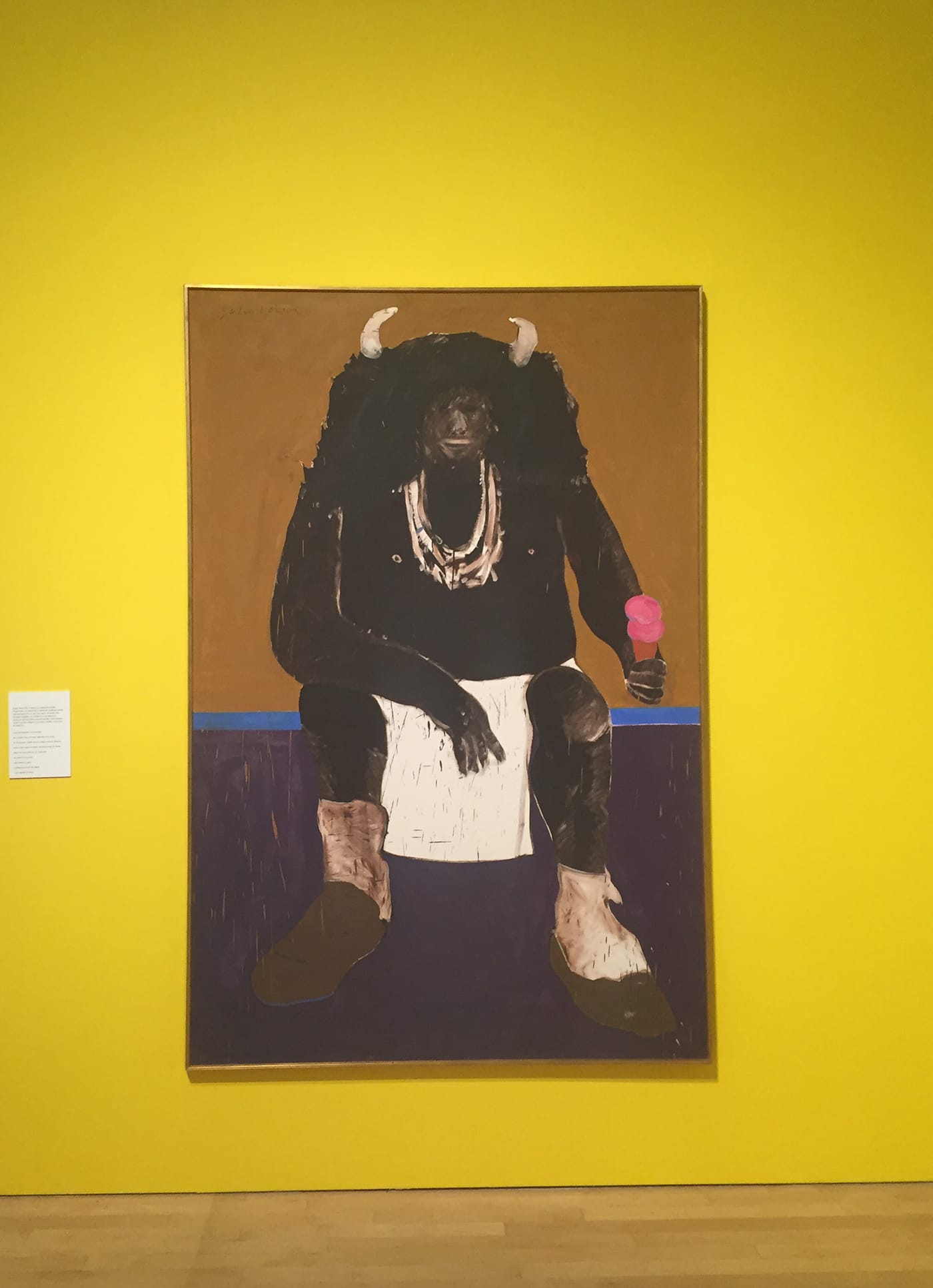 Fritz Scholder, "Super Indian No. 2" (1971), oil canvas, Promised gift from Vicki and Kent Logan to the Collection of Denver Art Museum (© Estate of Fritz Scholder) (click to enlarge)