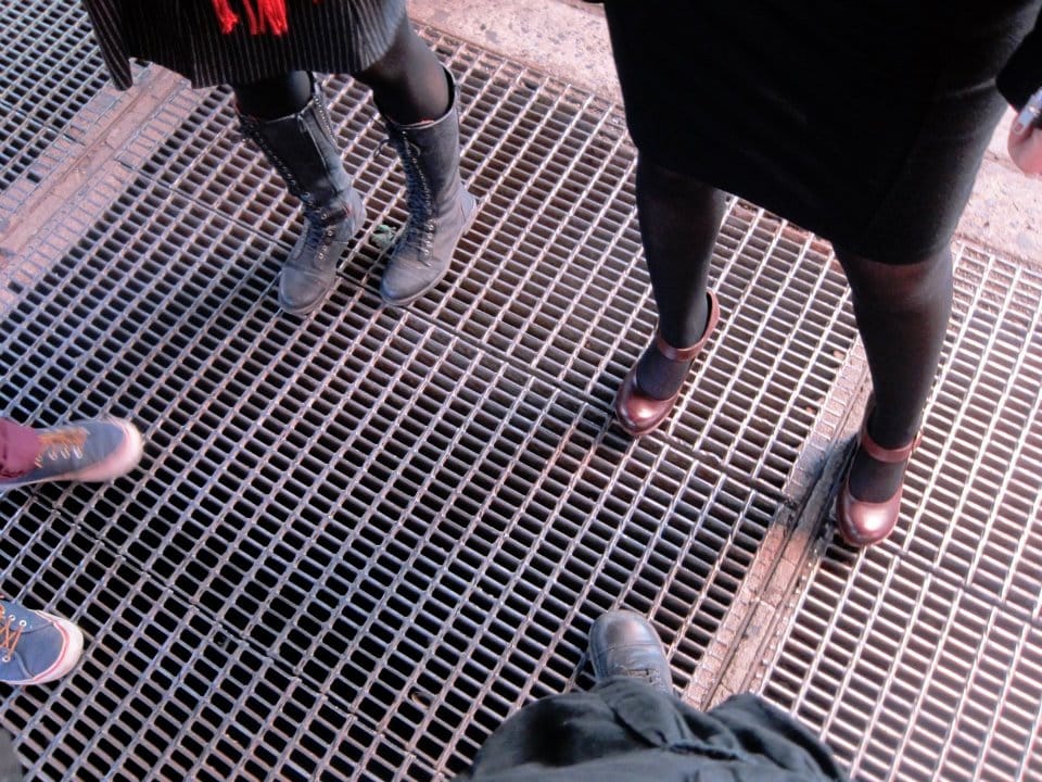 Listing to the "Times Square" installation in 2013 (photo by Rachel James)