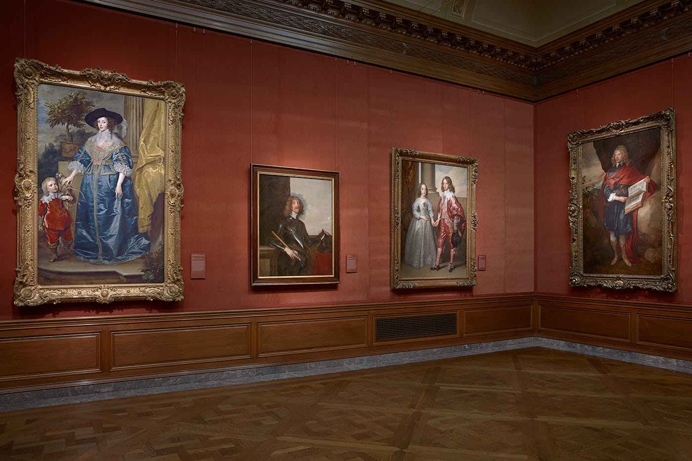 Installation view, works in the East Gallery in 'Van Dyck: The Anatomy of Portraiture' at the Frick Collection (photo by Michael Bodycomb) (click to enlarge)