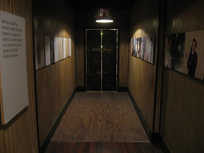 The entrance of the Upstairs Lounge during its debut at the Contemporary Art Center in New Orleans.