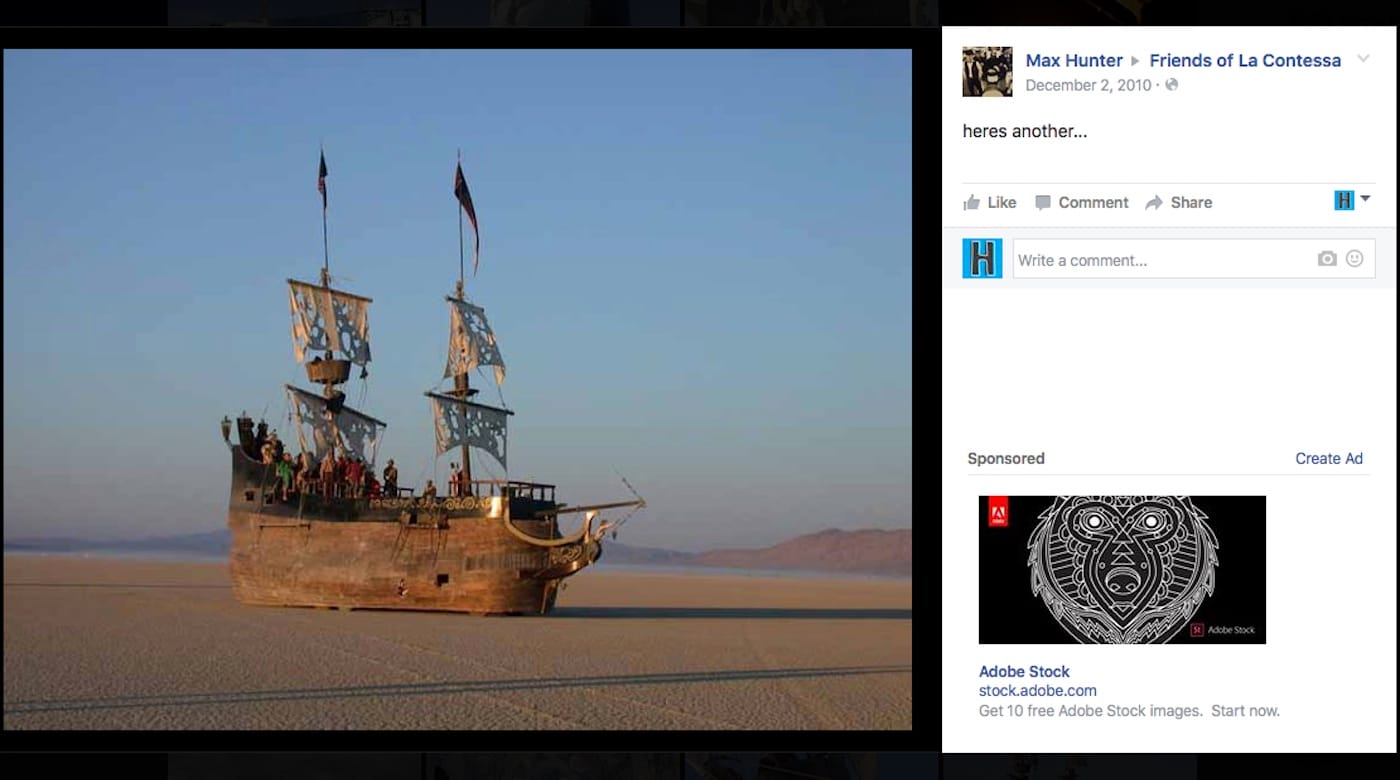 La Contessa during its Burning Man days (screenshot by the author via Friends of La Contessa/Facebook)