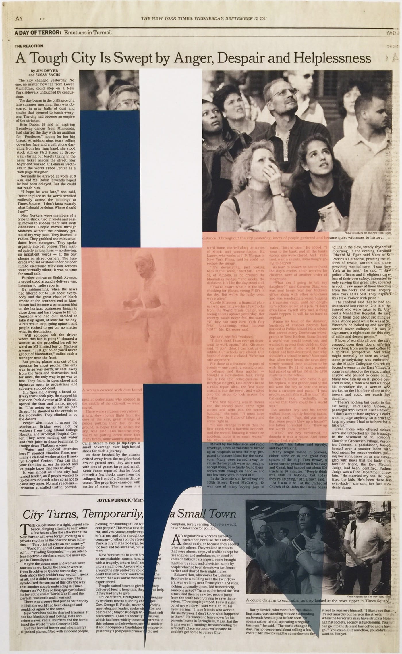 DOUG ASHFORD “Next Day (New York Times, pages A1-A28)” (2015-2016), paper size 37” by 23” archival inkjet prints. 