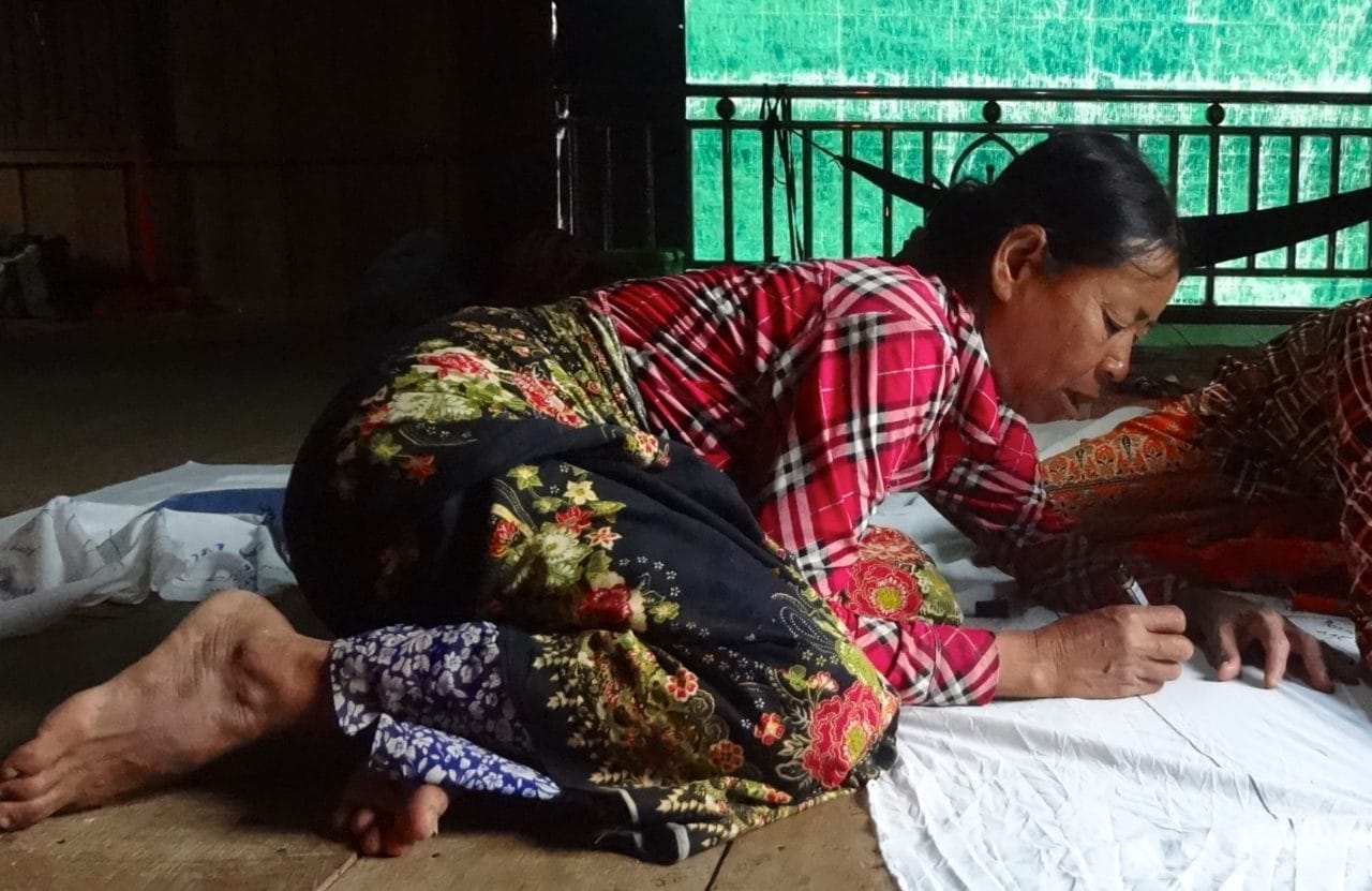 Women working on the project.