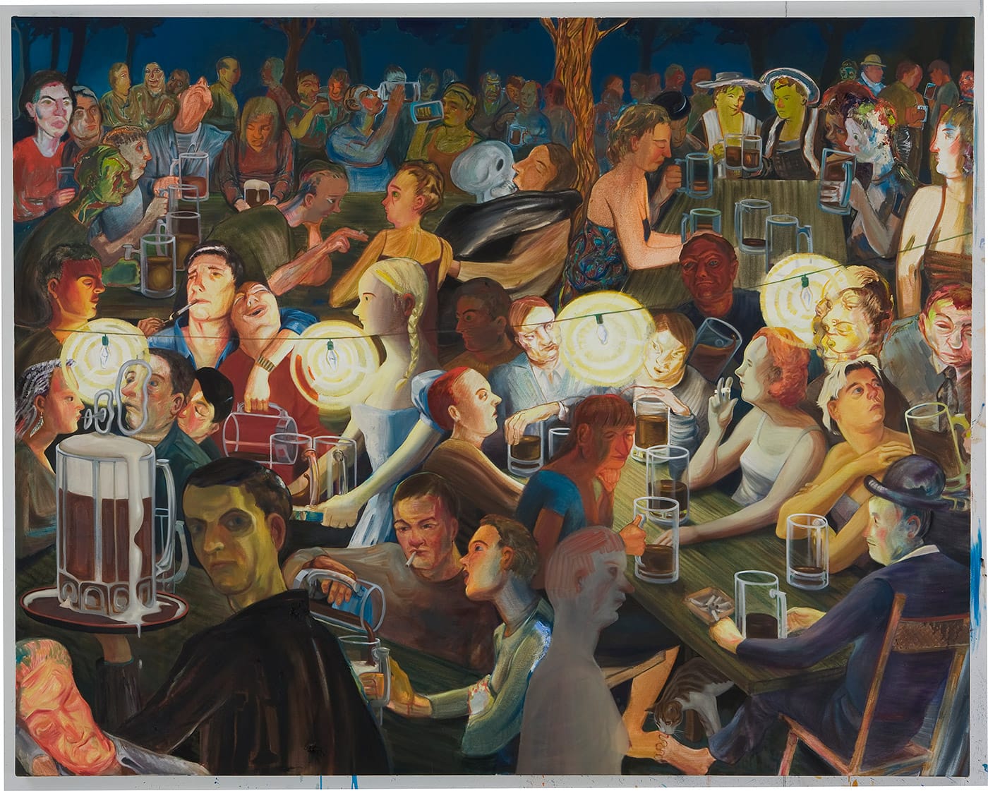 Nicole Eisenman, "Biergarten at Night" (2007), oil on canvas (all images courtesy the artist and Anton Kern Gallery, New York; © Nicole Eisenman) (click to enlarge)
