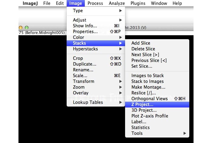 Directions for creating summed images of films