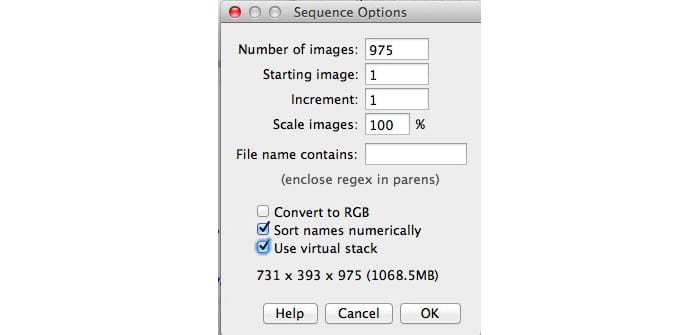 Directions for creating summed images of films