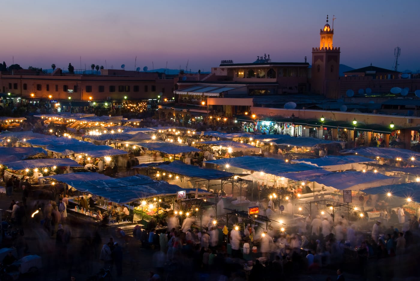 Jemaa el-Fna square in Marrakesh (photo by Michal Osmenda, via Wikimedia Commons)