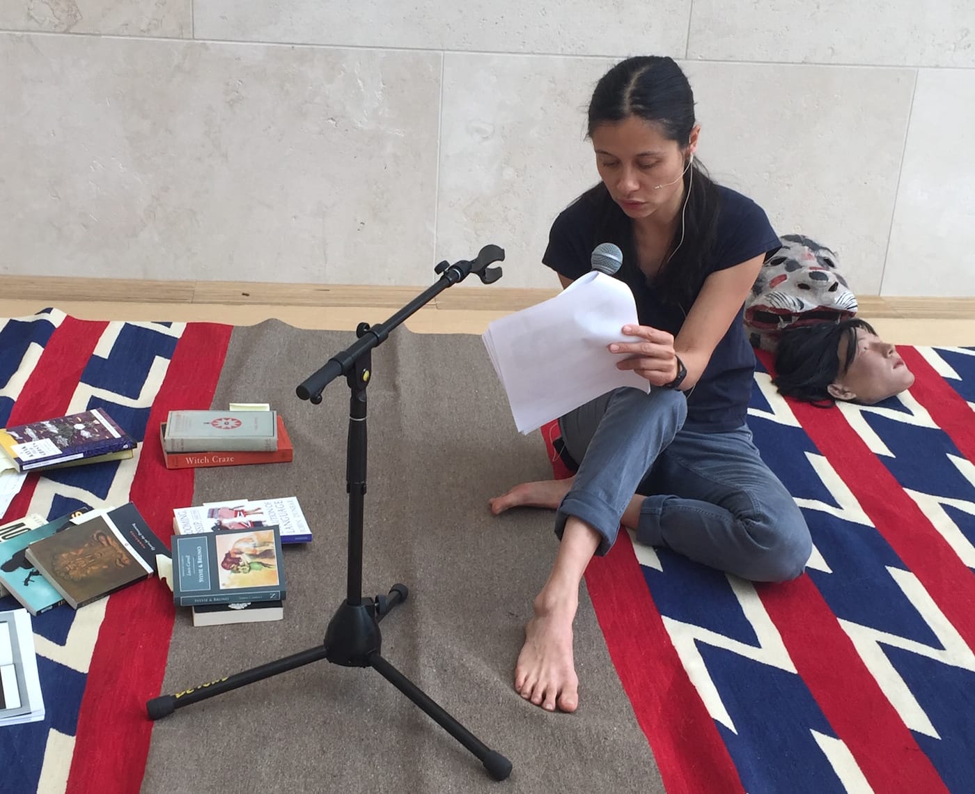 Mai-Thu Perret during a performance of 'o' at the Nasher Sculpture Center (all photos by the author unless indicated otherwise)