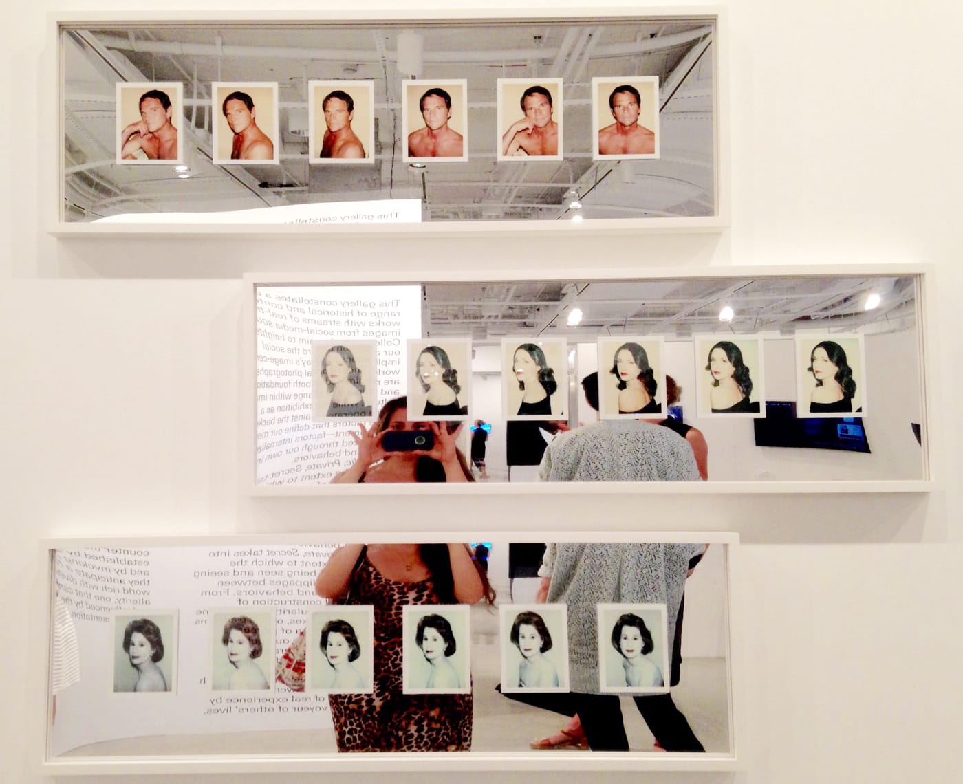 Polaroid photos by Andy Warhol in 'Public, Private, Secret' at the International Center of Photography (photo by the author for Hyperallergic)