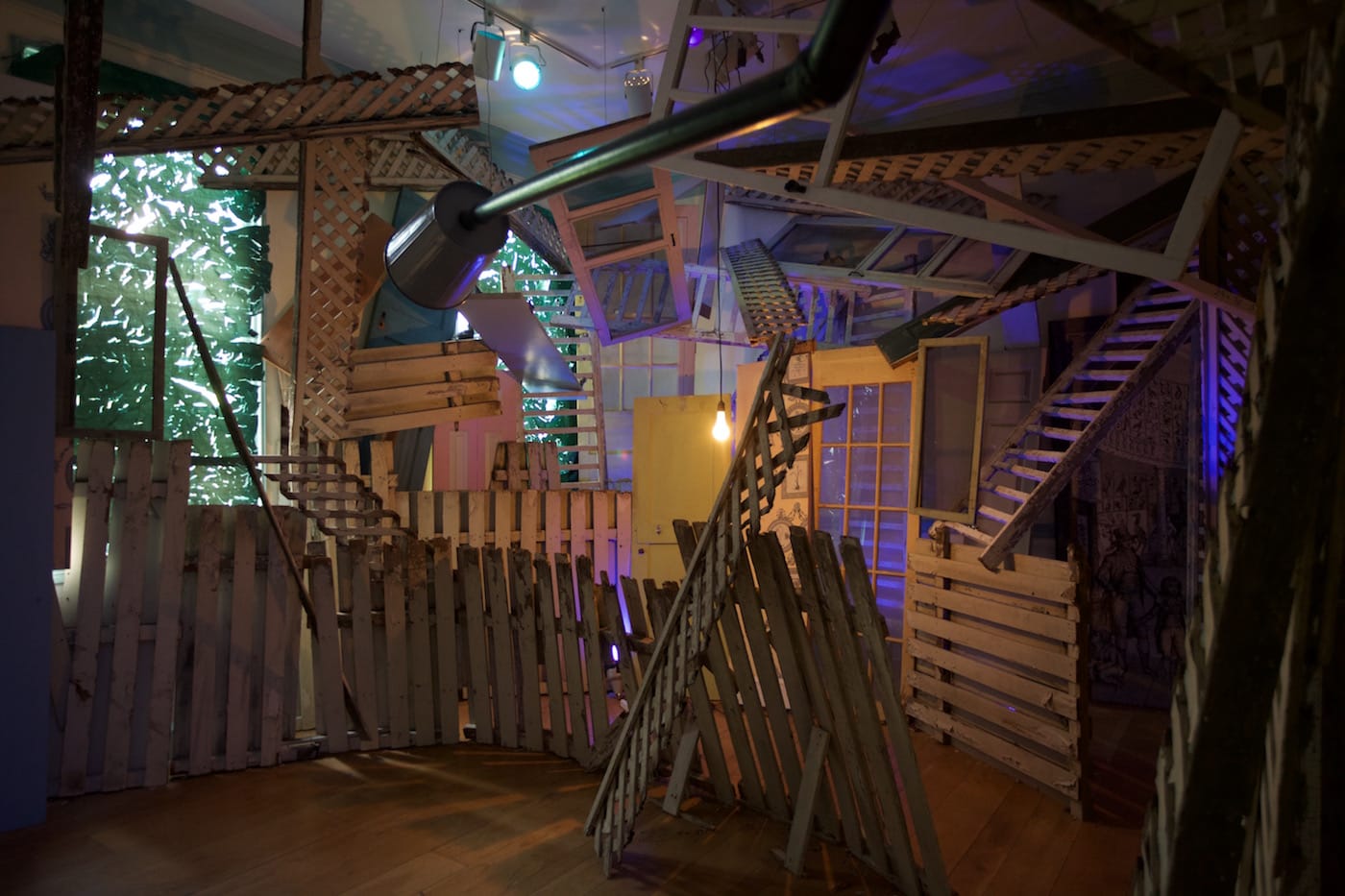 Installation view of Abigail DeVille's 'Only When It’s Dark Enough Can You See The Stars' at the former Peale Museum