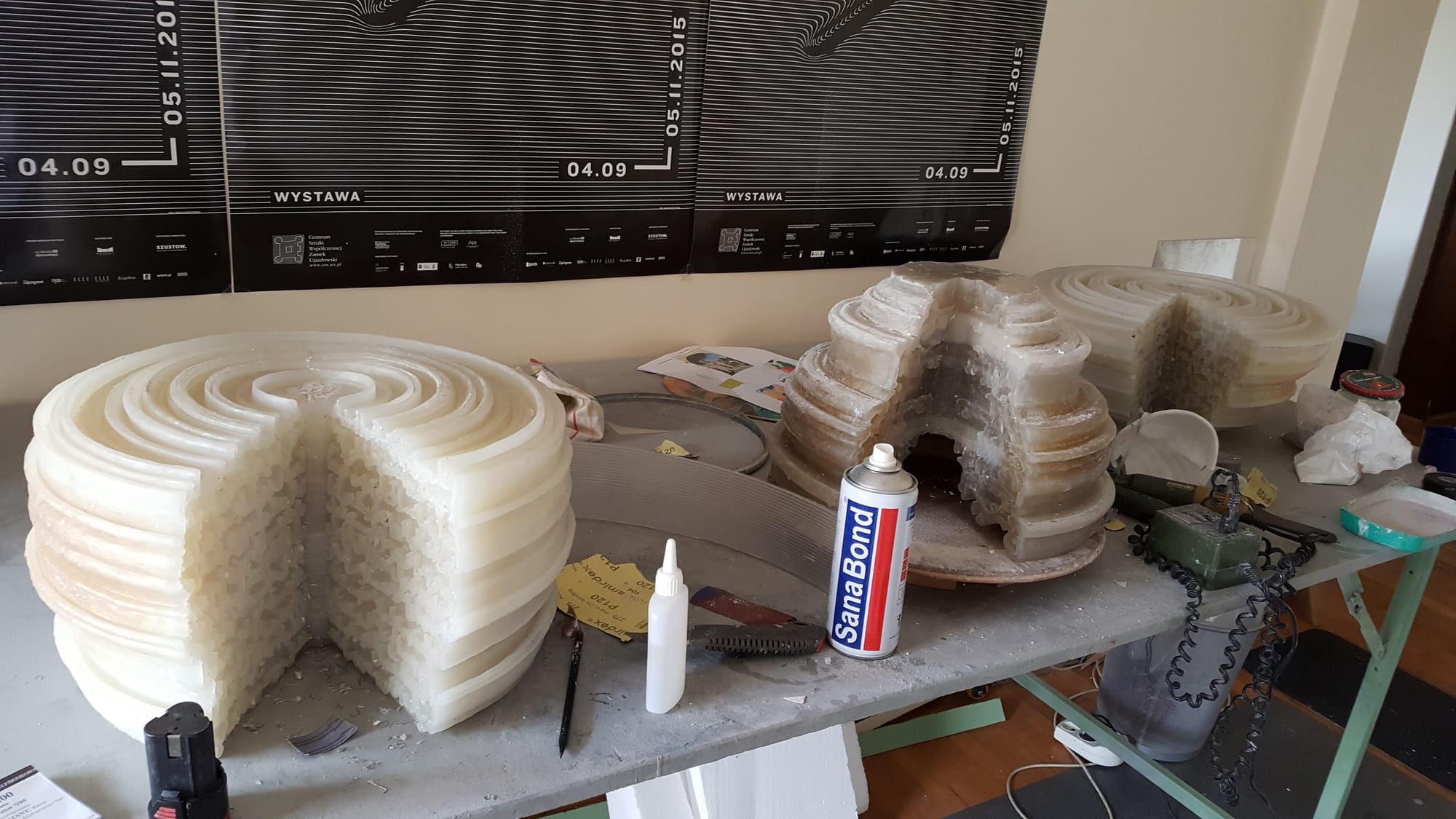 Works in progress at Nazgol Ansarinia's studio