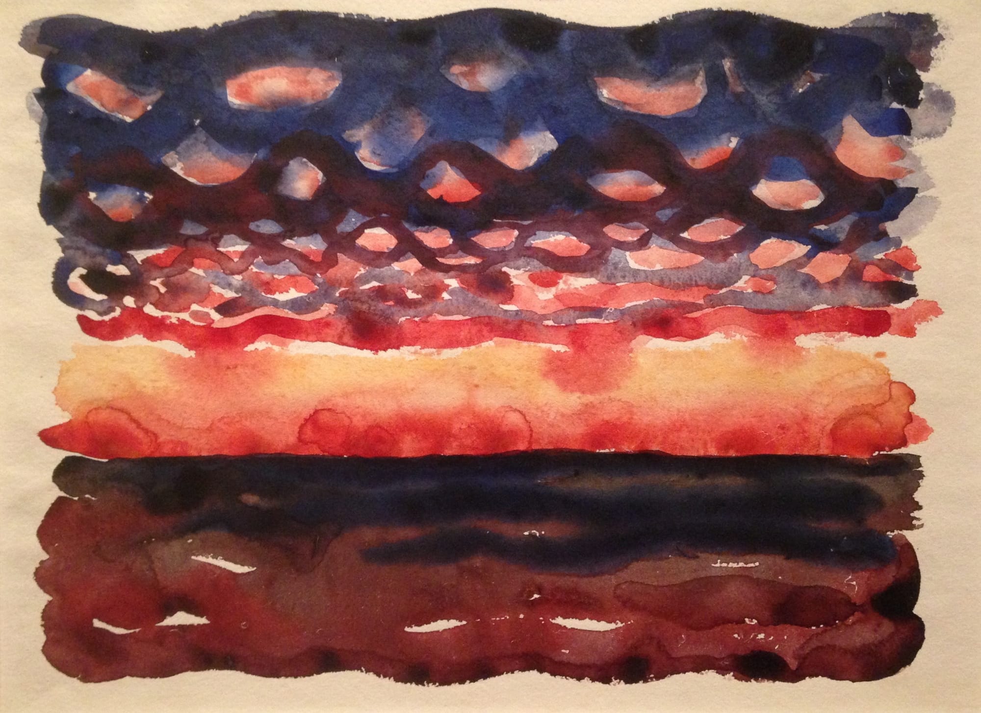 Georgia O’Keeffe, “Sunrise and Little Clouds No. II” (1916), watercolor on paper