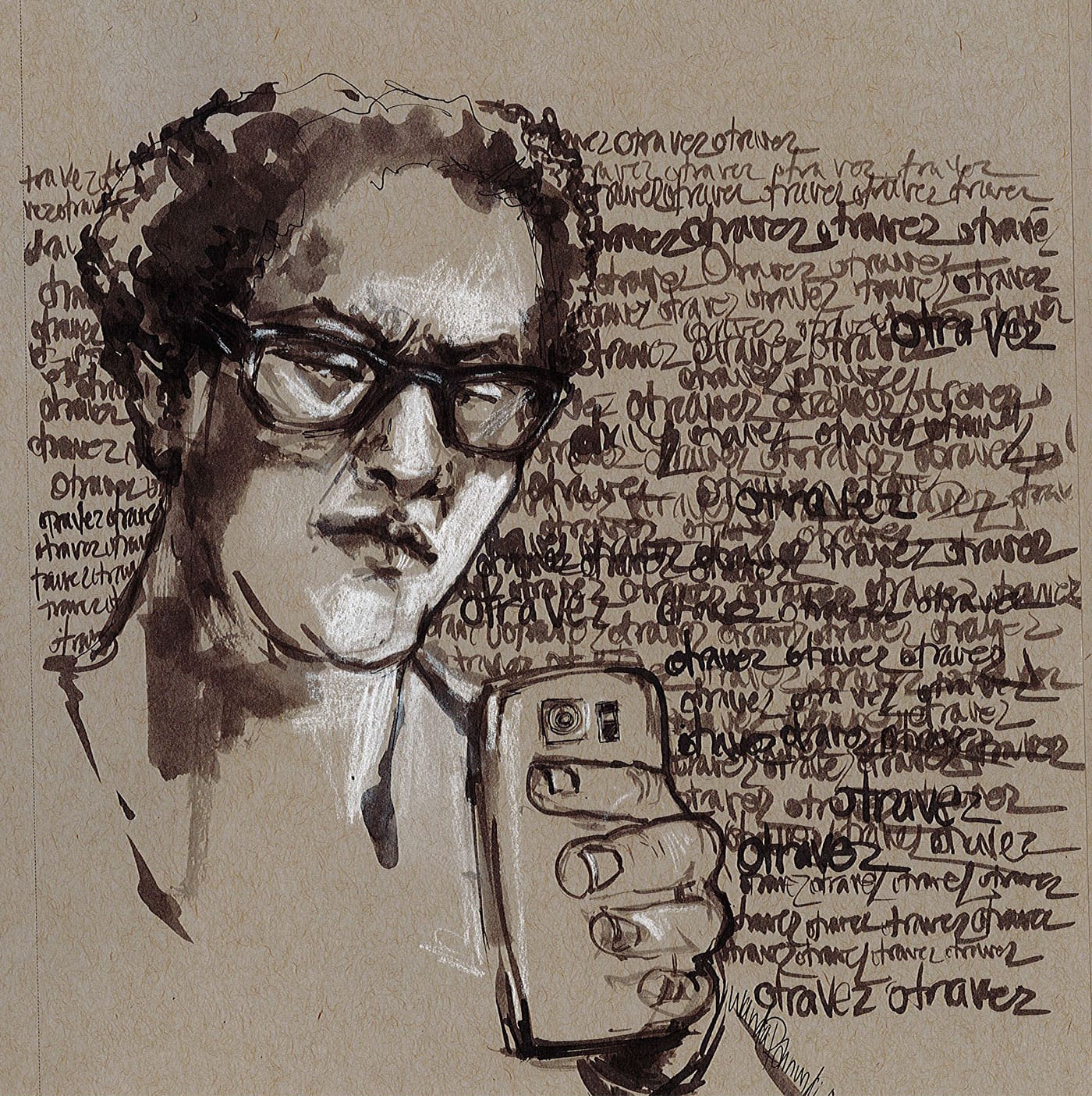 Wanda Raimundi-Ortiz, "Otra Vez (not again)" (2016), ink and conte on paper (courtesy the artist)