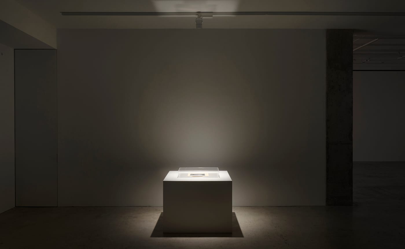 Installation view of "Photograph ('Sing Sing Death Chamber')" (1962–63) (courtesy Venus Over Manhattan)