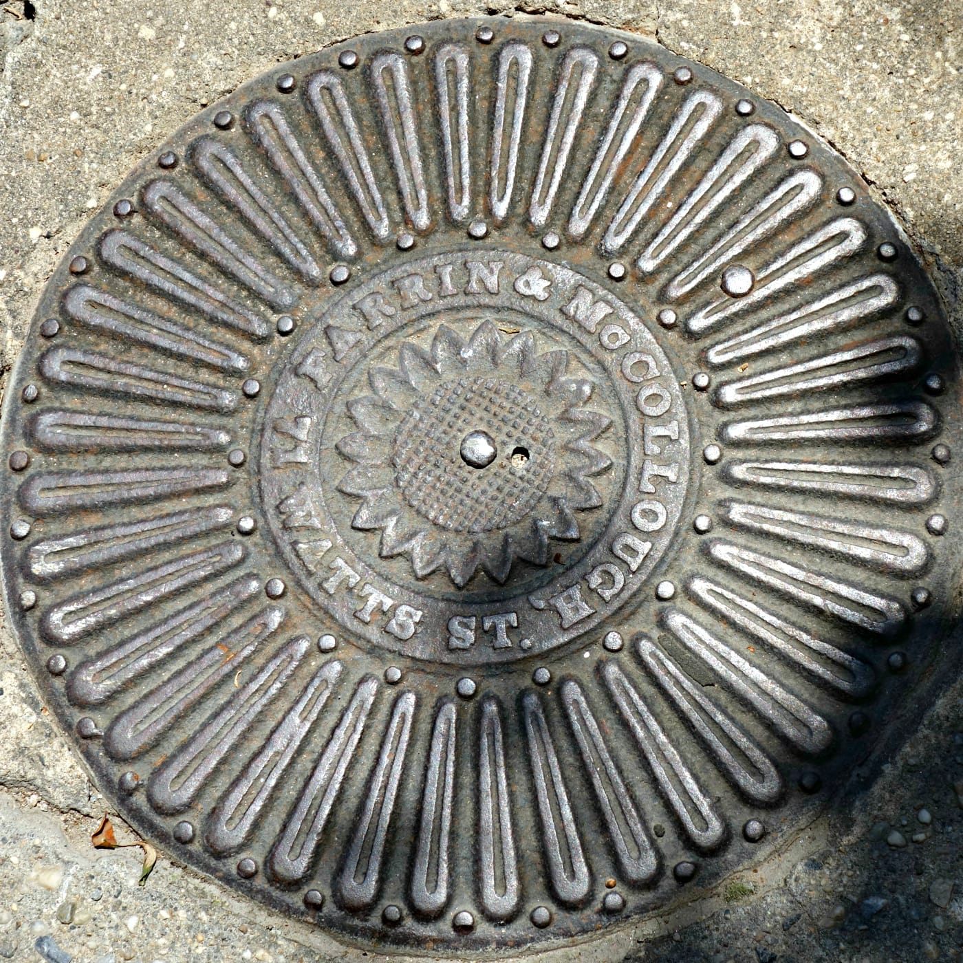 Coal chute cover by the Farrin & McCullough foundry on St. Luke's Place in the West Village