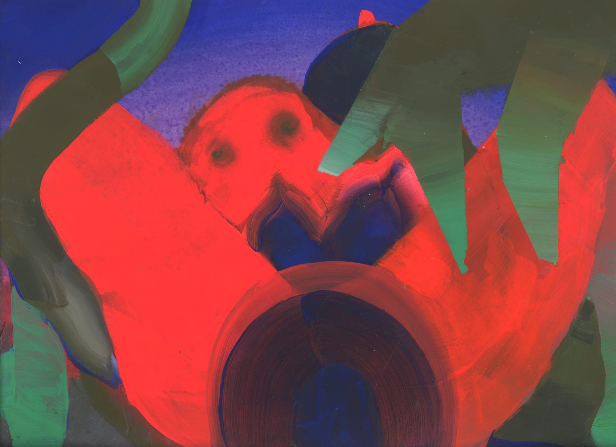 Elizabeth Glaessner, Untitled, 2016. Water dispersed pigment, ink, acrylic and urethane on panel. 39 x 64 inches. 