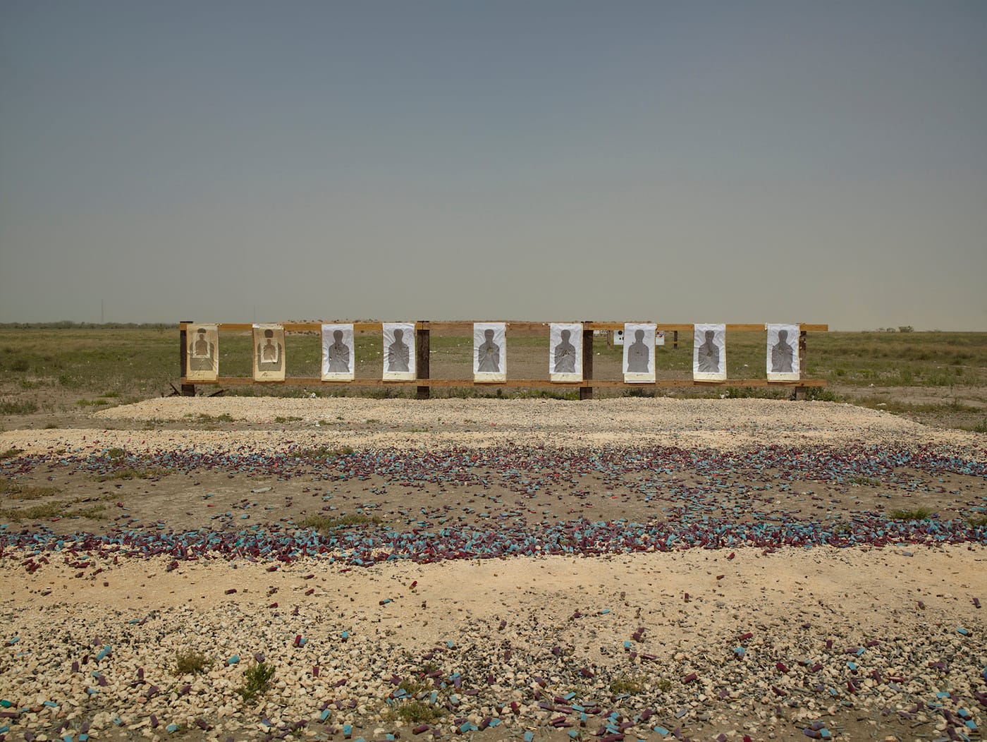 Richard Misrach, "Border Patrol Target Range, Boca Chica Highway, Lower Rio Grande National Wildlife Refuge, Texas" (2013) (© Richard Misrach, Courtesy Fraenkel Gallery, San Francisco, Pace/MacGill Gallery, New York, and Marc Selwyn Fine Art, Los Angeles)