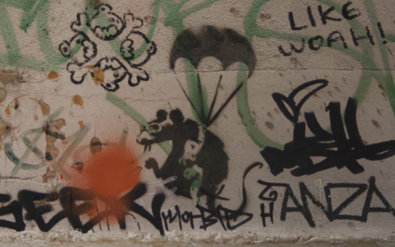 One of the Banksy stencil paintings recently destroyed in Melbourne (photo by Nagarjun Kandukuru/Flickr)