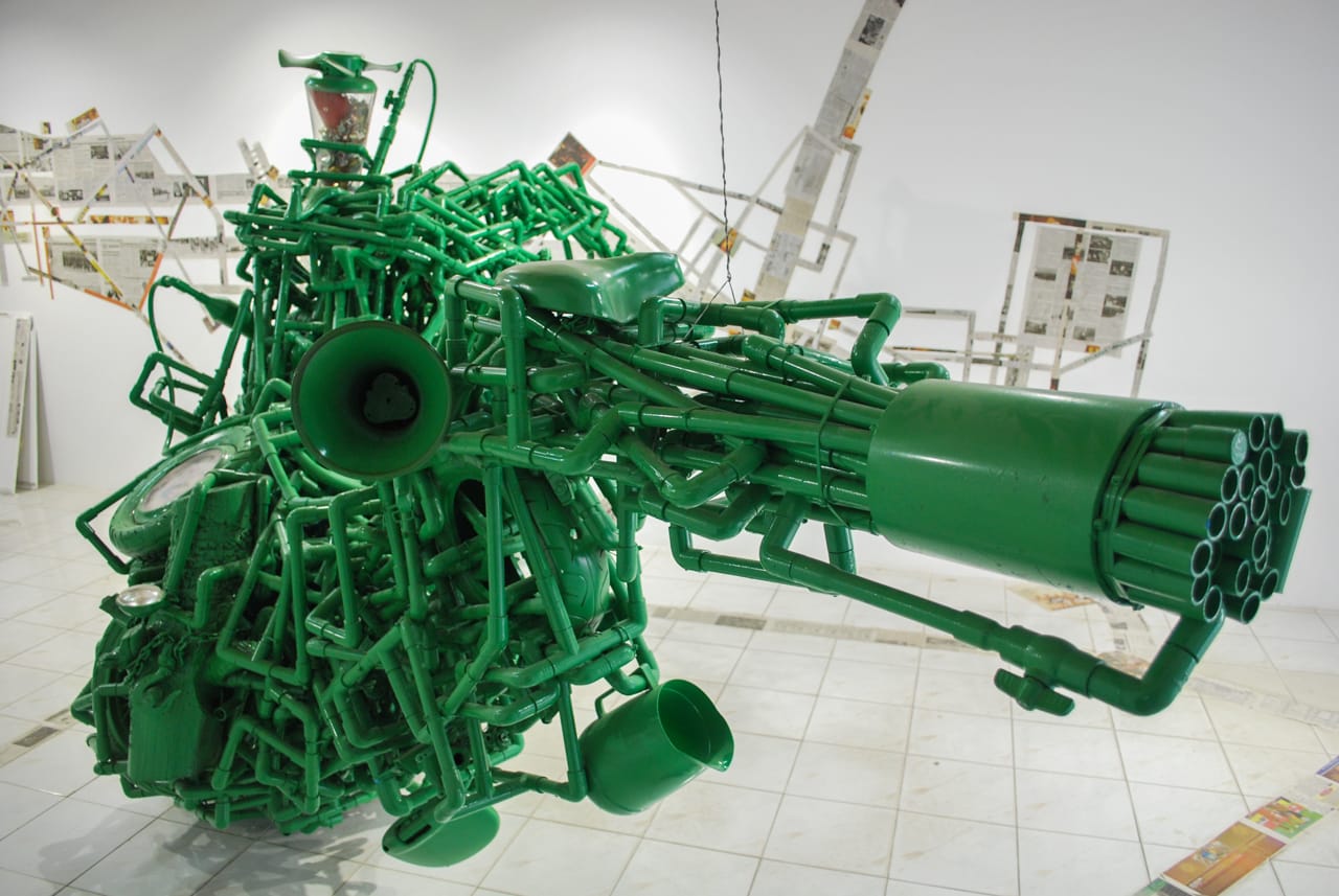 Installation shot of "" (2016) by Meas Sokhorn. All photographs are by the author.