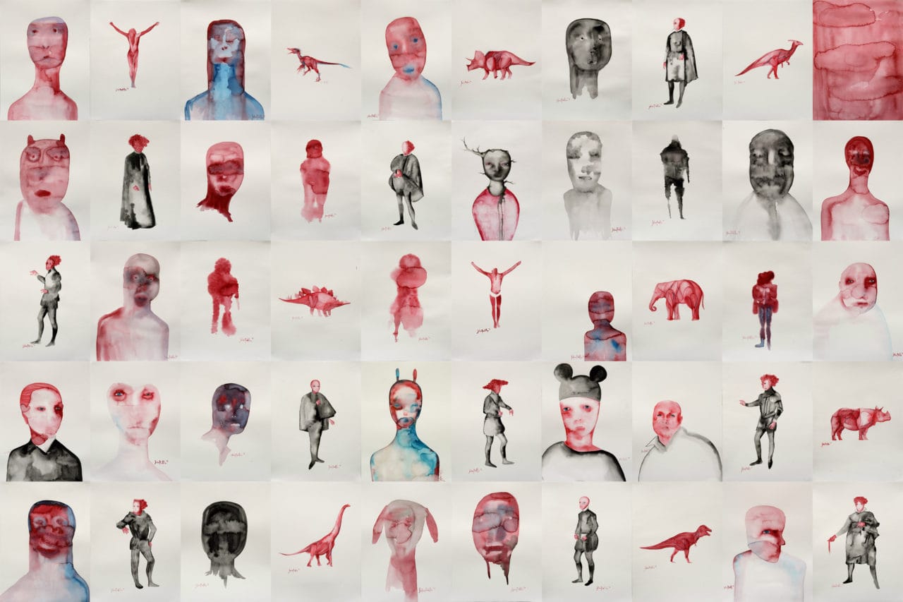 Julius Redillas, "Duping delight," watercolor on paper, (2014).