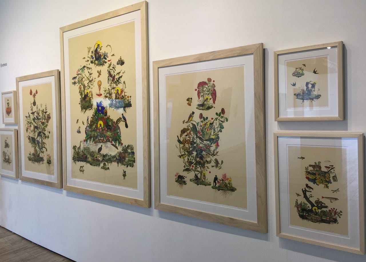 Installation view of Santos series by Edgar Endress as part of Strange Landscapes at Arlington Arts Center, 2016