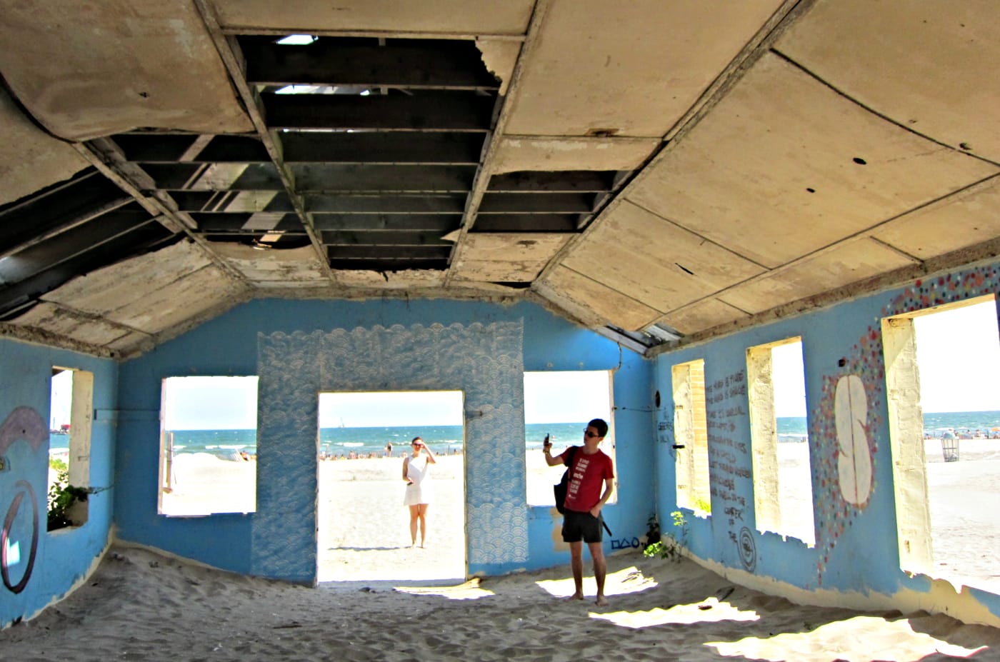 The Fort Tilden house in 2014, prior to the installation and after Hurricane Sandy