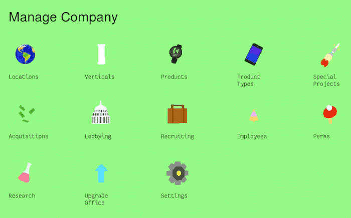 Animations from 'The Founder: A Dystopian Business Simulator' (courtesy Francis Tseng)