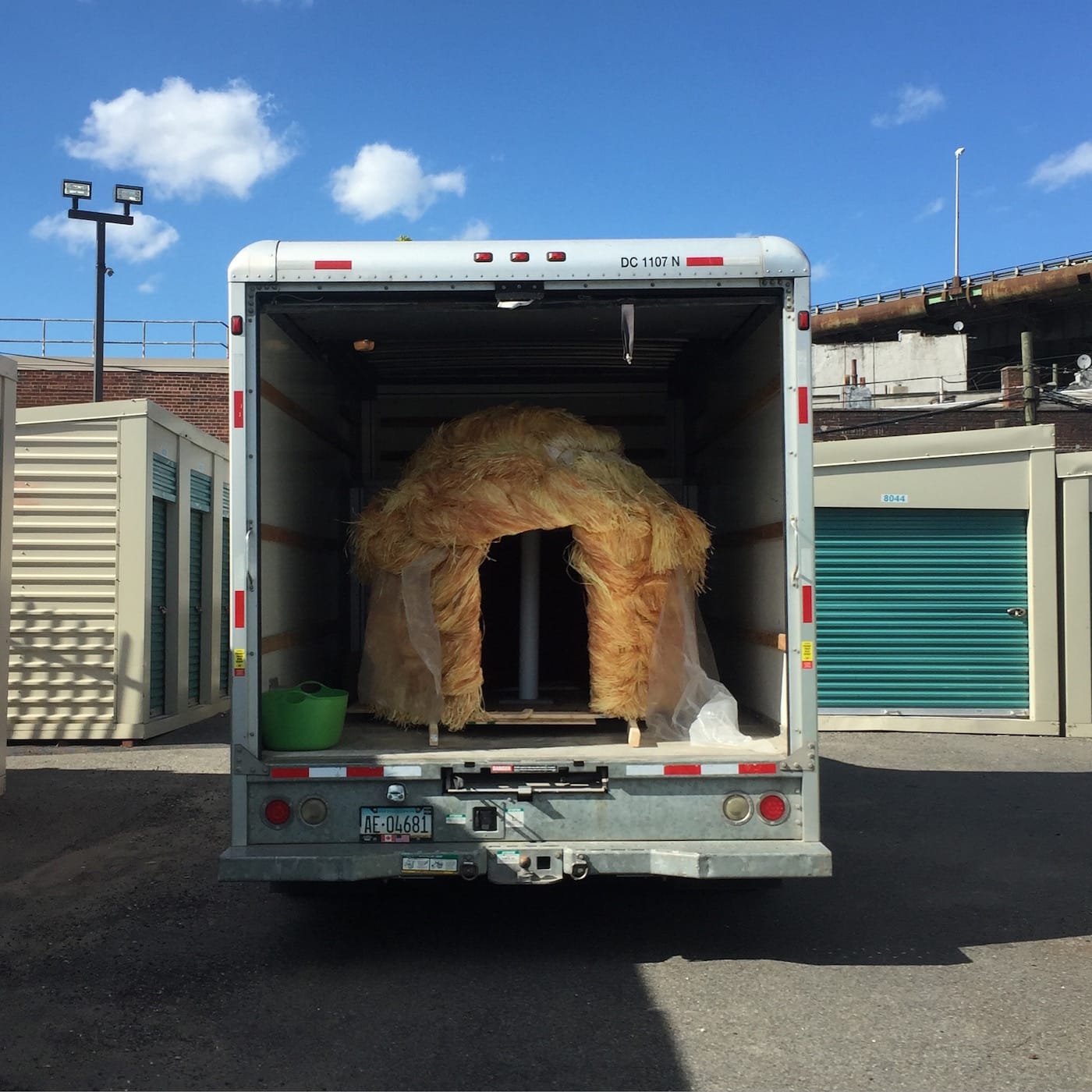 The Trump Hut in a U-Haul (photo courtesy the artists)