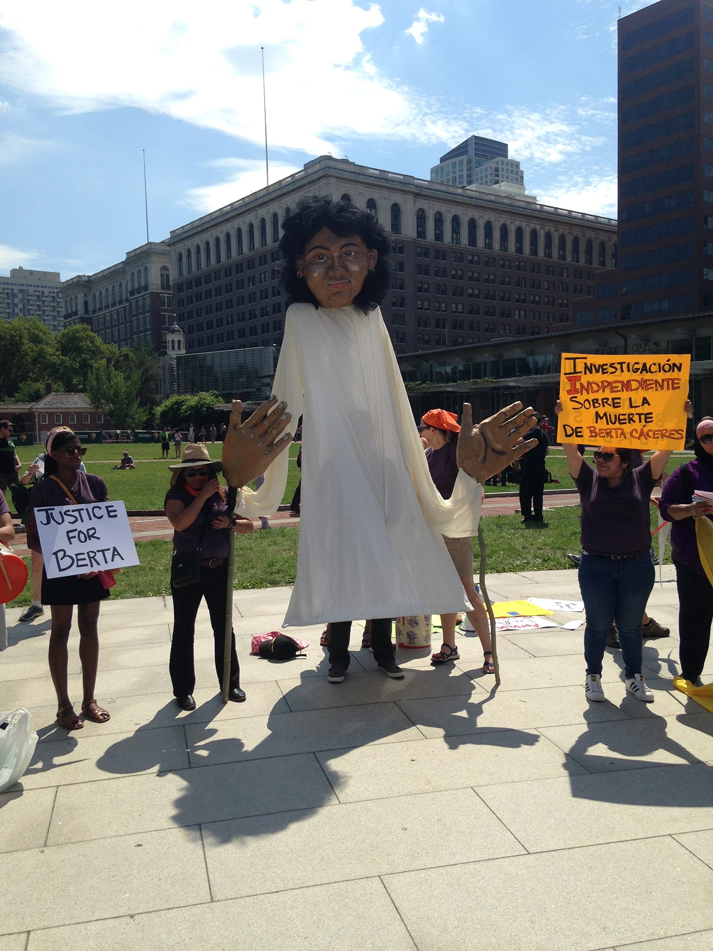 A puppet of Honduran activist