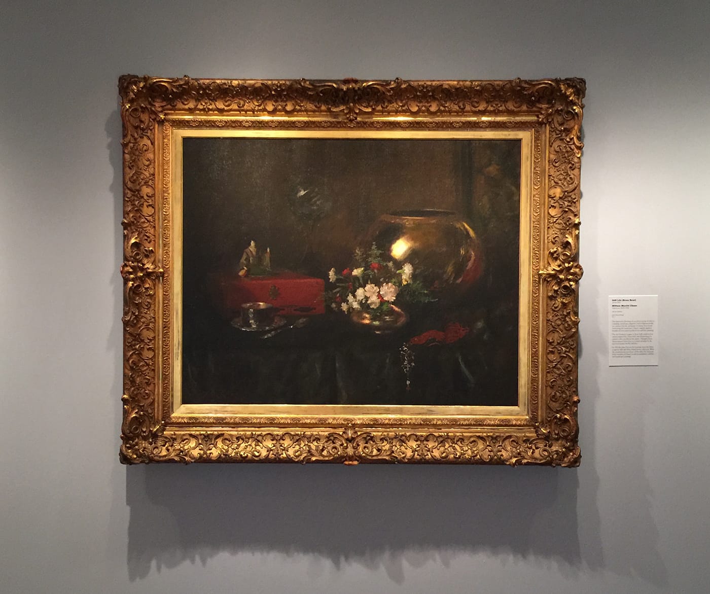 William Merritt Chase, “Still Life (Brass Bowl)” (1903) (click to enlarge)