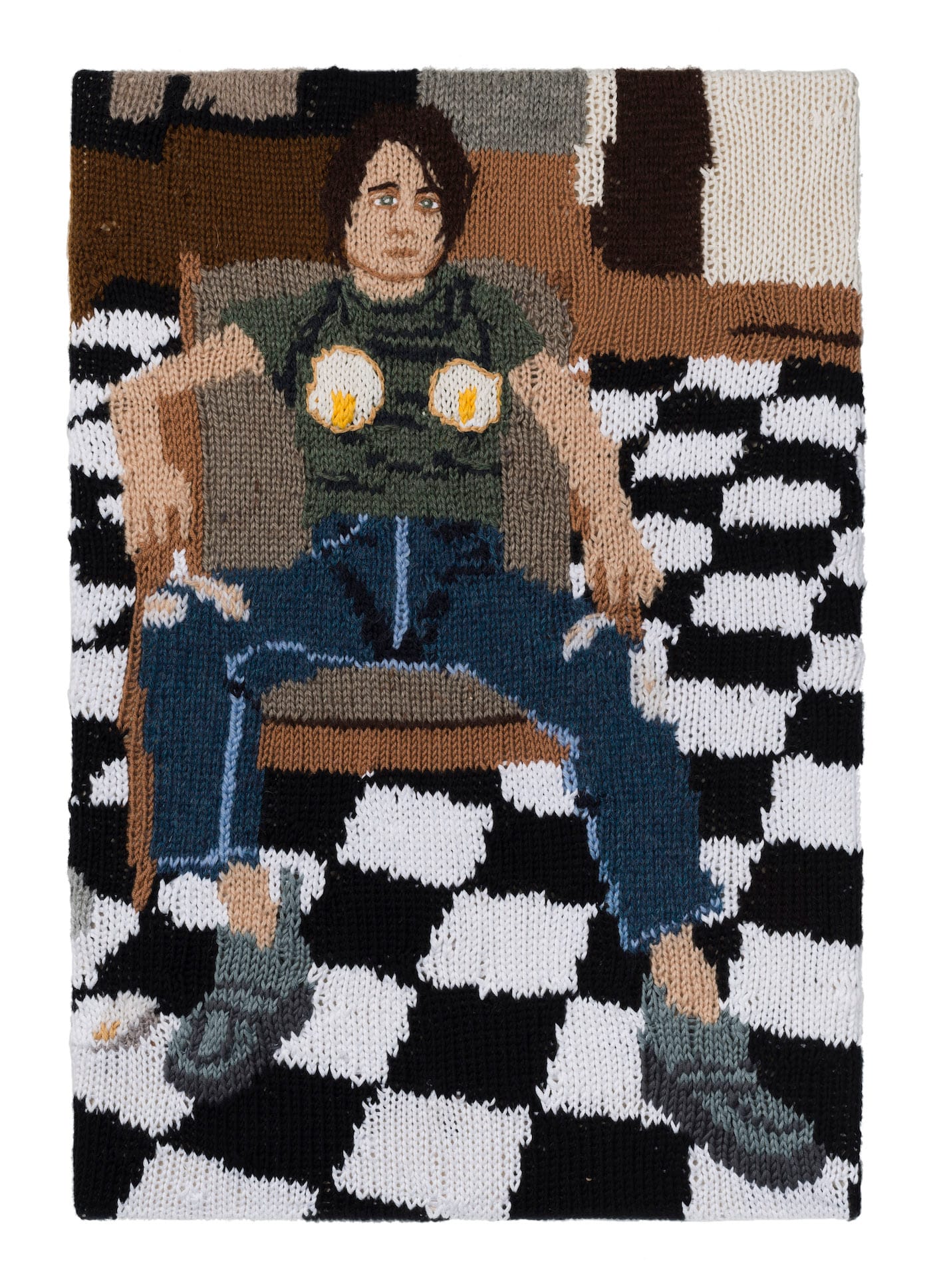 3.Kate Just, Feminist Fan # 9 (Sarah Lucas, Self Portrait with Fried Eggs, 1996), 2015 22 x 15 inches 