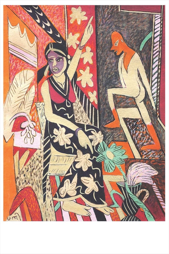 K. G. Subramanyan, "KGS26," gouache on paper, 22 x 29 in (courtesy the Seagull Foundation for the Arts)