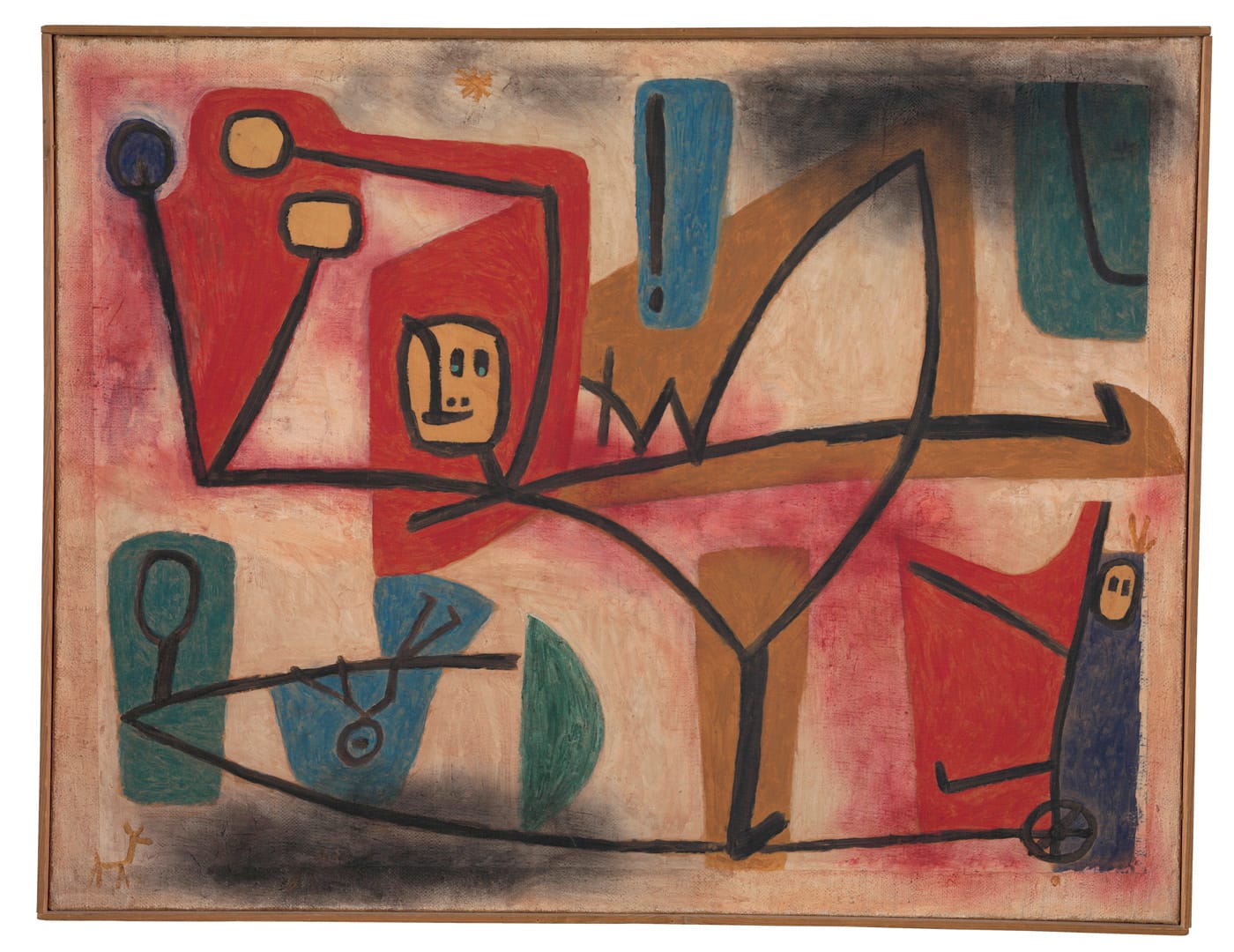 Paul Klee, “Übermut Exubérance” (1939), oil and color glue paint on paper on hessian canvas (courtesy Zentrum Paul Klee, Bern)