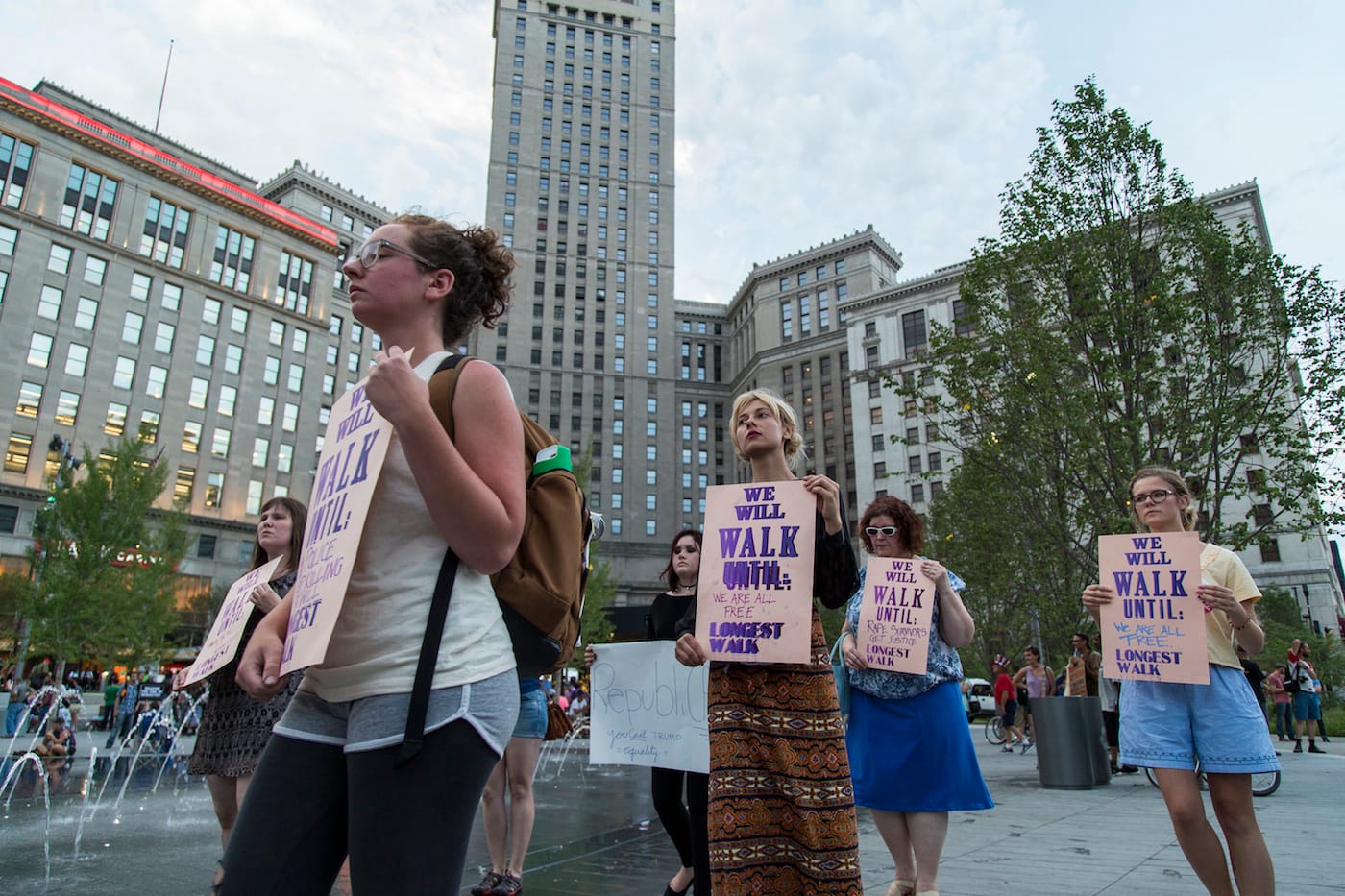 Megan Young, "Longest Walk" (2016) in Cleveland's Public Square (photo by Evan Prunty, courtesy the artist)