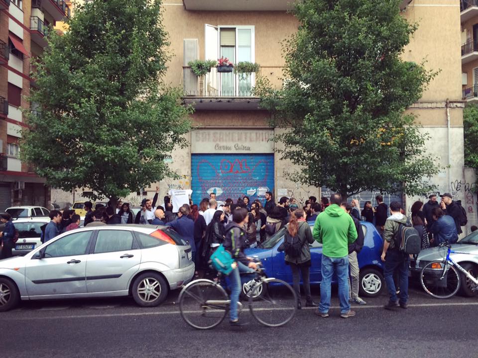People gathered outside of DalVerme after its closure by police (all images courtesy DalVerme)