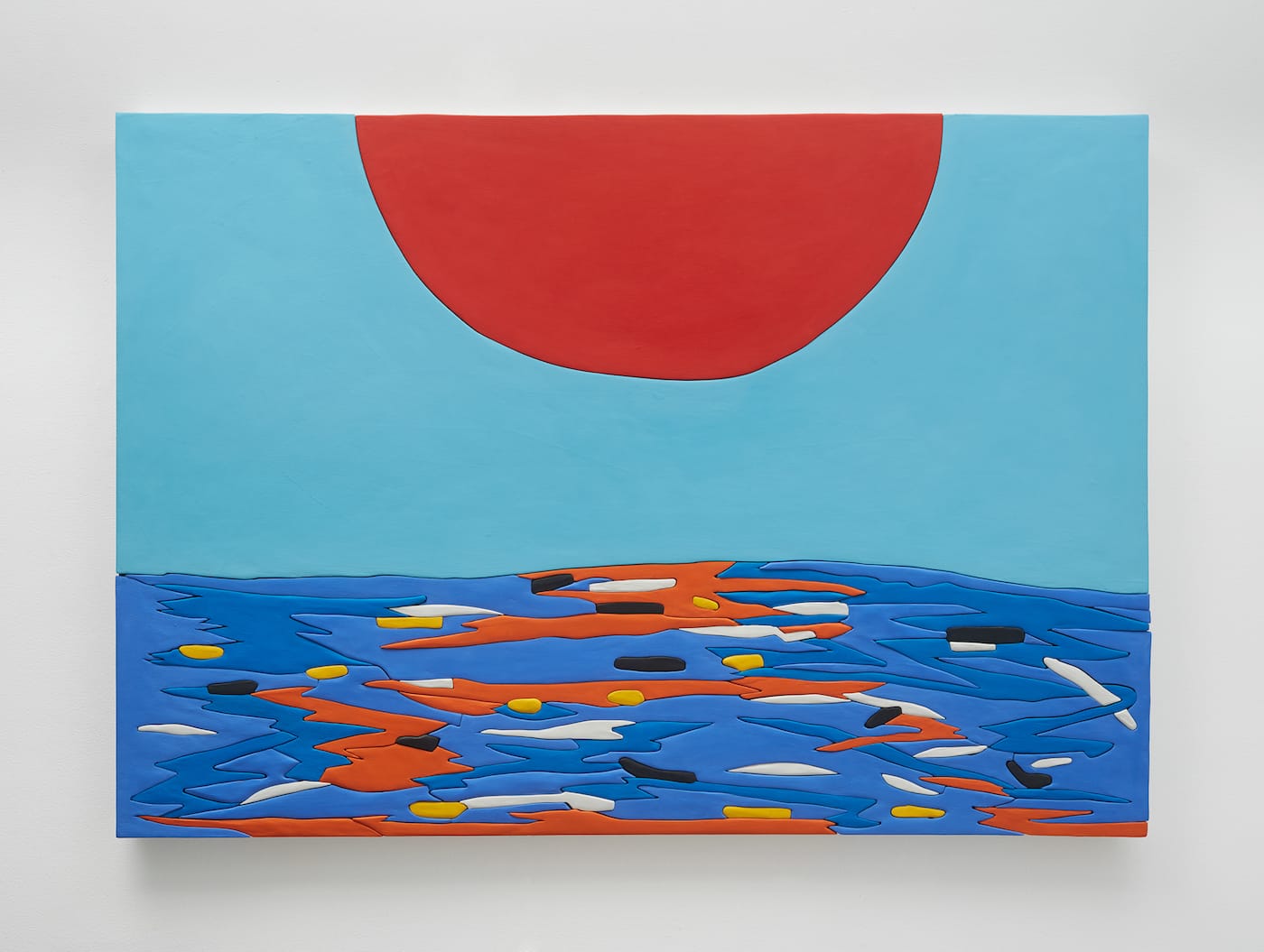 Sadie Benning, "Sunset" (2015), aqua resin, wood, casein, and acrylic gouache, 38 x 54 inches