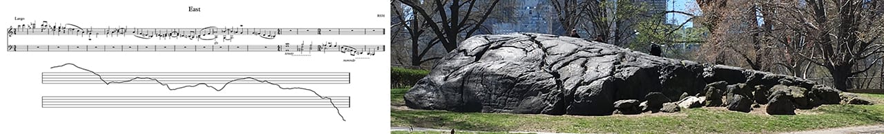 Scribe, score and rock. Courtesy of the artist and RSM.