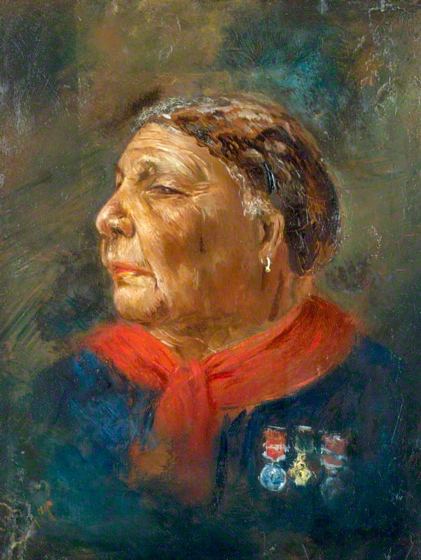 Portrait of Mary Seacole by Albert Charles Challen (1869) (via National Portrait Gallery/Wikimedia)