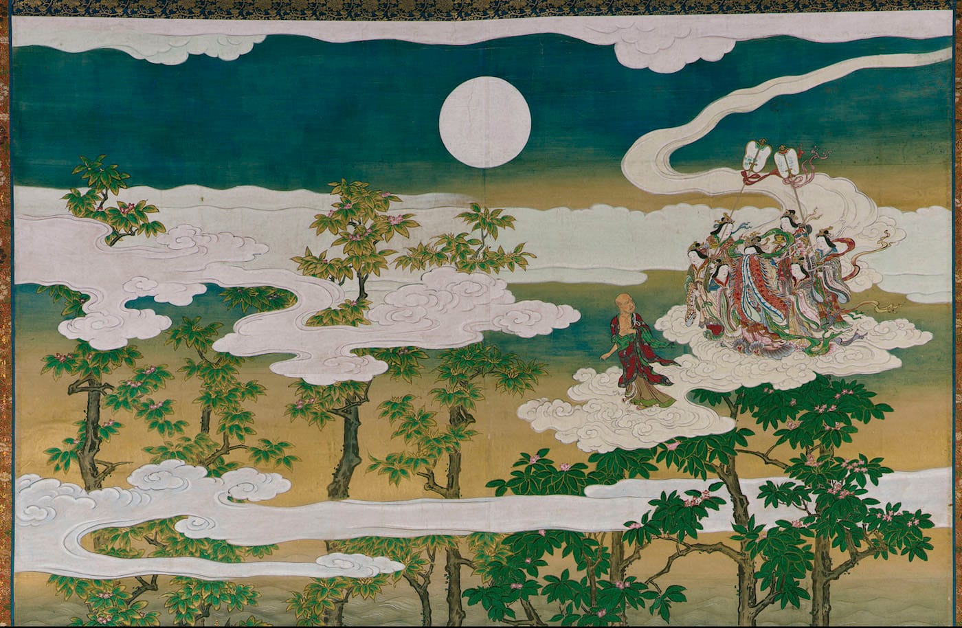 The Death of the Historical Buddha Hanabusa Itchô (Japanese, 1652–1724) 1713 (Shôtoku 3) Hanging scroll; ink, color, and gold on paper * Fenollosa-Weld Collection * Photograph © Museum of Fine Arts, Boston