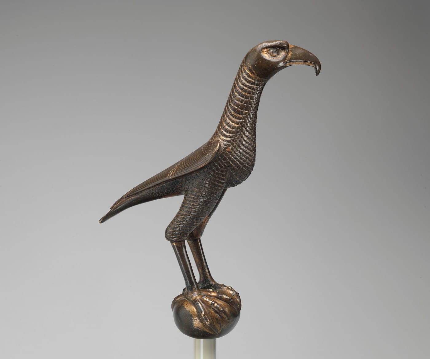 Gilded bronze falcon, Bronze, traces of gold, Sicily or southern Italy (ca 1200–20 CE) (© The Metropolitan Museum of Art)