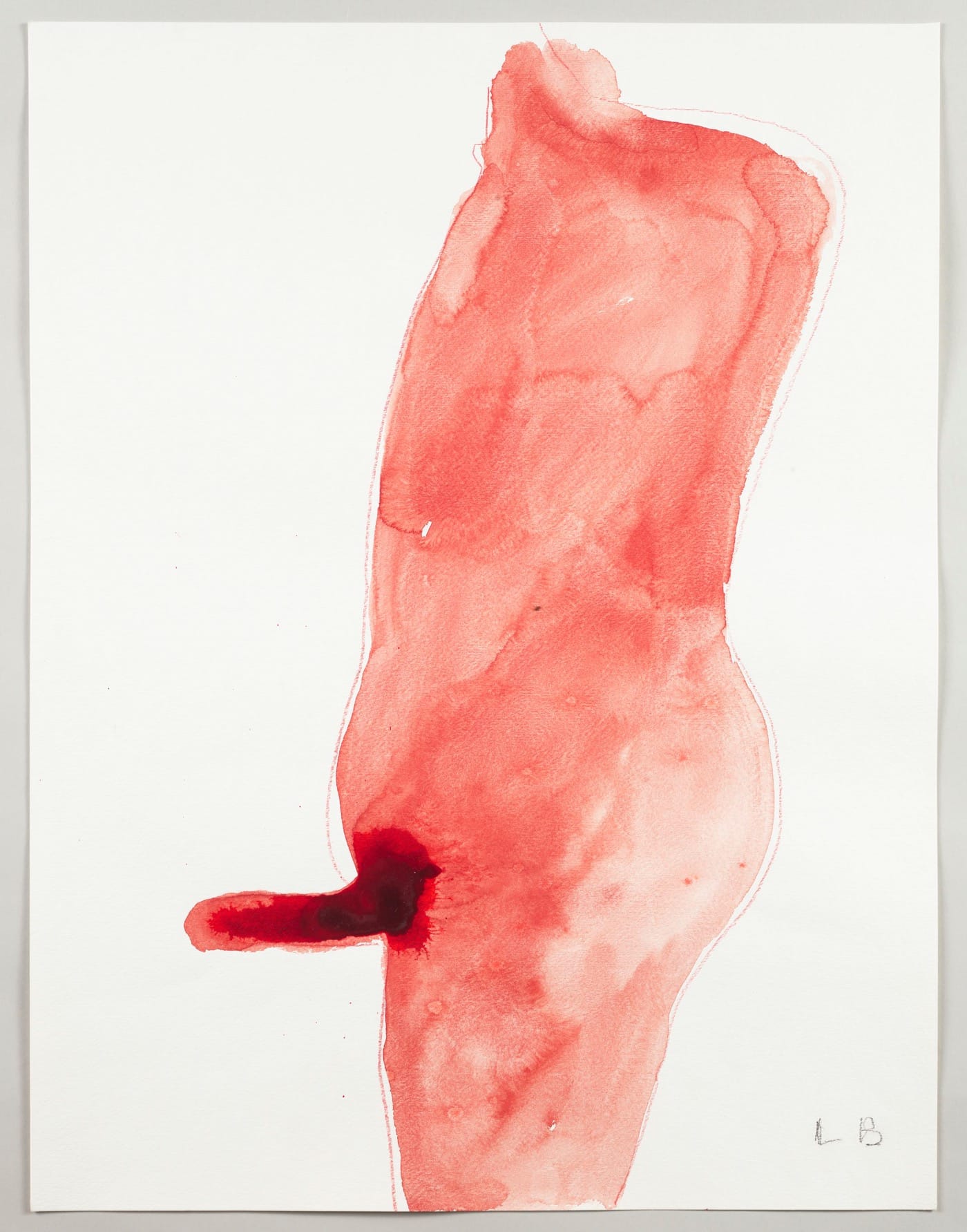 Louise Bourgeois, "MALE FIGURE (2009) Gouache and colored pencil on paper 23 1/2 x 18 inches 59.7 x 45.7 centimeters IMAGE CREDIT: ©The Easton Foundation / Licensed by VAGA, NY.