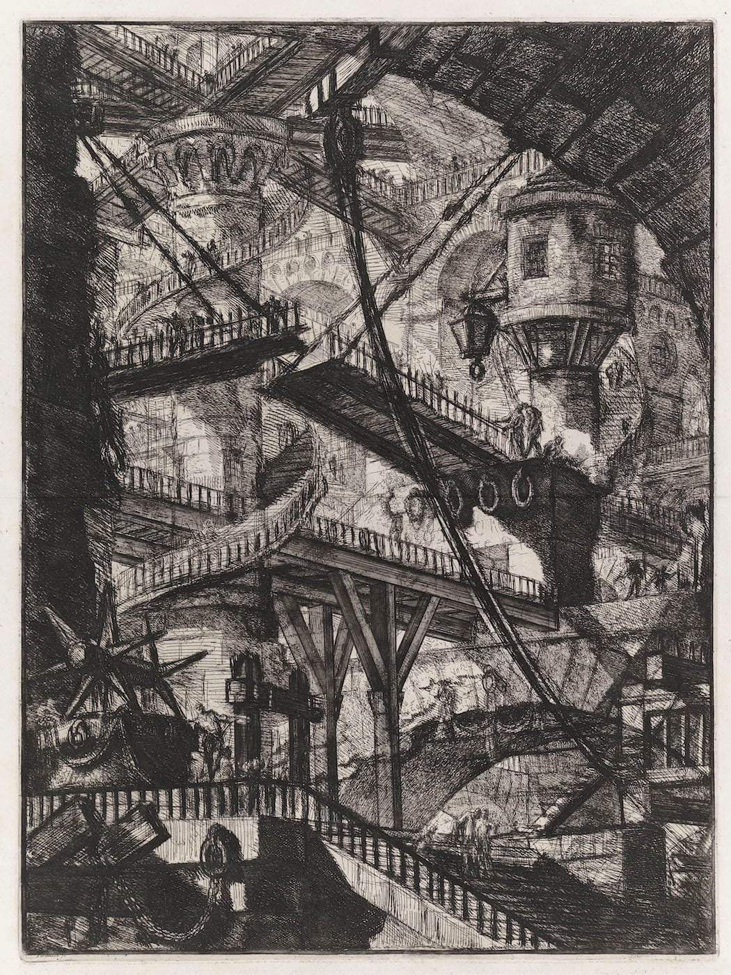 Giovanni Battista Piranesi, "The Drawbridge (Plate VII of the Second Edition, Second Issue, of
the Carceri)" (1761), etching, engraving, scratching (© Museum of Fine Arts, Boston)
